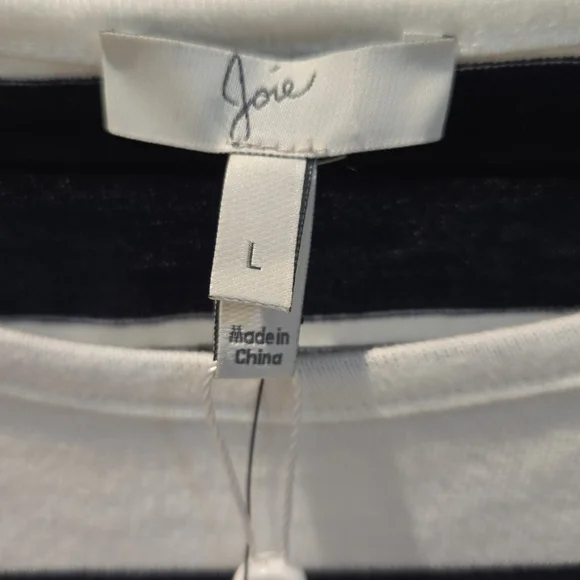 Joie Navy and White Striped Long Sleeve Top - Picture 4 of 6